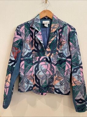 Vintage Lim’s S Floral Patchwork blazerJacket in Multicolor western wear